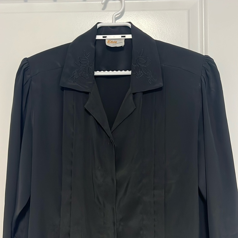 Elite Black Long Sleeve Blouse